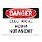 Signmission Safety Sign, OSHA Danger, 10" Height, Electrical Room Not An Exit, Landscape OS-DS-D-1014-L-2146 - alternate 1